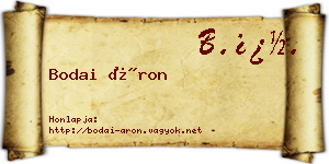 Bodai Áron névjegykártya