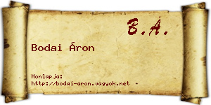Bodai Áron névjegykártya